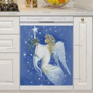 Preview of Christmas Angel with a Candle magnet.