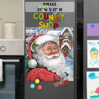 Preview of Santa and Christmas Village magnet in Small size.