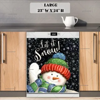 Preview of Cute Waving Snowman magnet in Large size.