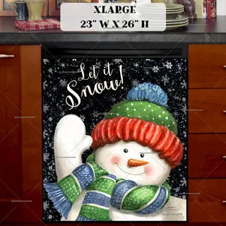 Preview of Cute Waving Snowman magnet in Extra Large size.