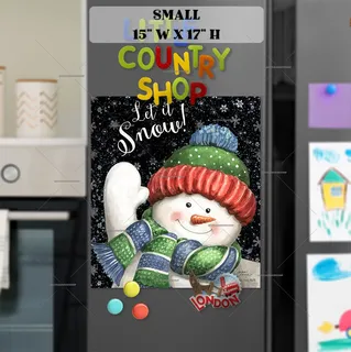 Preview of Cute Waving Snowman magnet in Small size.