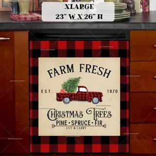 Preview of Farm Fresh Christmas Trees magnet in Extra Large size.