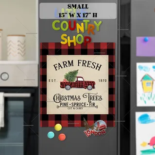 Preview of Farm Fresh Christmas Trees magnet in Small size.