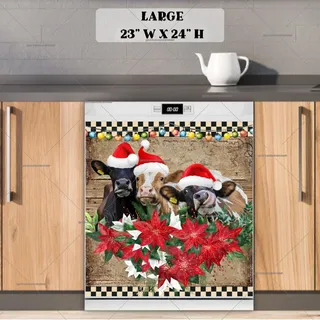 Preview of Christmas Cow Trio magnet in Large size.