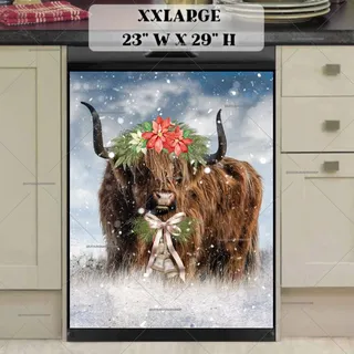 Preview of Festive Highland Cow magnet in XX Large size.