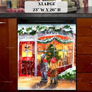 Preview of Victorian Christmas Toy Shop and Kids magnet in Extra Large size.