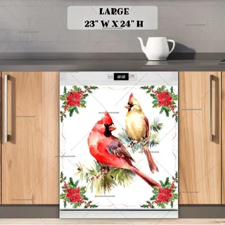 Preview of Christmas Cardinal Couple magnet in Large size.