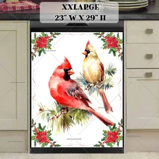 Preview of Christmas Cardinal Couple magnet in XX Large size.