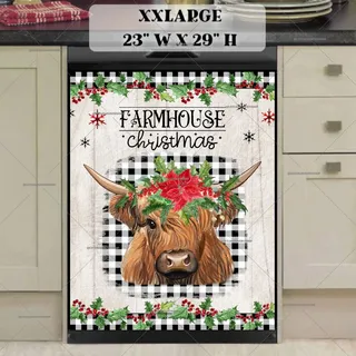 Preview of Farmhouse Christmas Cow magnet in XX Large size.