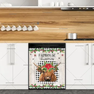 Preview of Farmhouse Christmas Cow magnet.