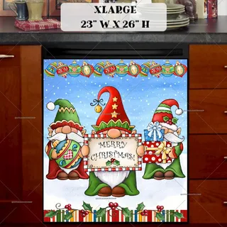 Preview of Cute Christmas Gnomes magnet in Extra Large size.