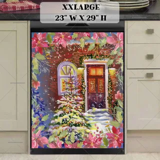 Preview of Decorated Christmas Cottage magnet in XX Large size.