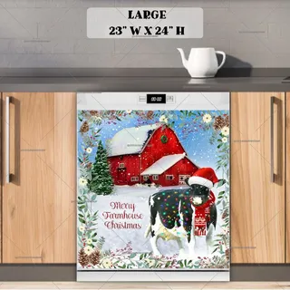 Preview of Festive Farmhouse Cow magnet in Large size.