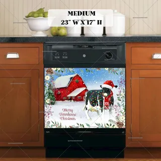 Preview of Festive Farmhouse Cow magnet in Medium size.