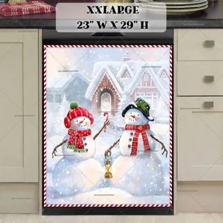 Preview of Snowman Couple with Candy Cane magnet in XX Large size.