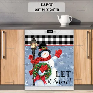 Preview of Cute Snowman with a Wreath magnet in Large size.