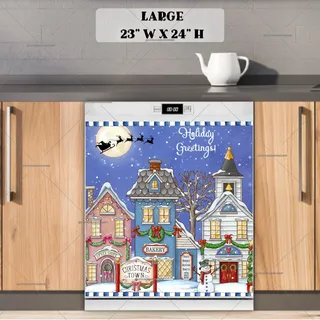 Preview of Cute Christmas Town magnet in Large size.