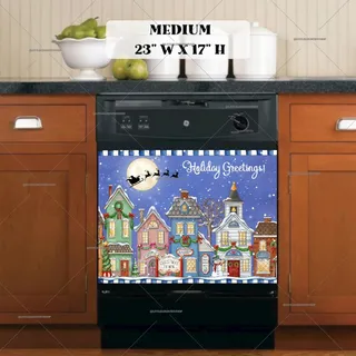 Preview of Cute Christmas Town magnet in Medium size.