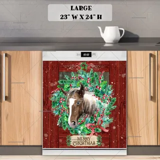 Preview of Horse with a Wreath in a Barn magnet in Large size.