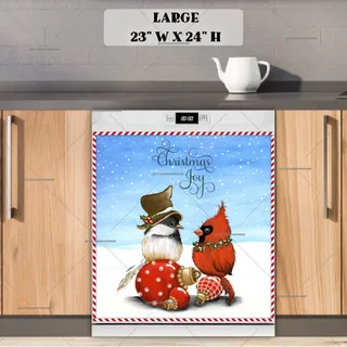 Preview of Chickadee and Cardinal Joy magnet in Large size.