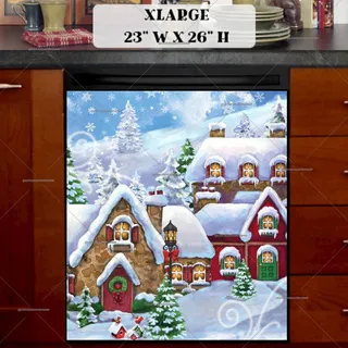 Preview of Santa's Christmas Village magnet in Extra Large size.