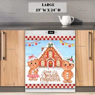 Preview of Sweet Christmas Gingerbread Couple magnet in Large size.