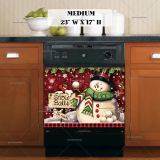 Preview of Snowman with a Sign and Cardinal magnet in Medium size.