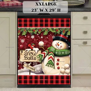 Preview of Snowman with a Sign and Cardinal magnet in XX Large size.