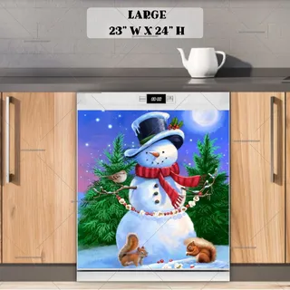 Preview of Theodore the Snowman with a Garland magnet in Large size.