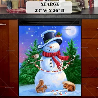 Preview of Theodore the Snowman with a Garland magnet in Extra Large size.