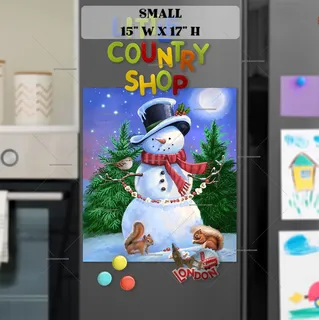 Preview of Theodore the Snowman with a Garland magnet in Small size.