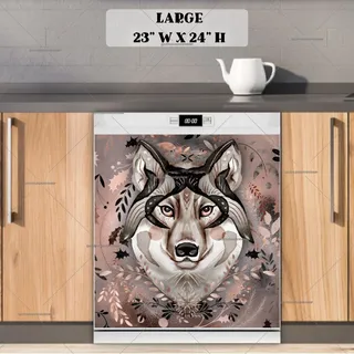 Preview of Beautiful Ethnic Winter Wolf magnet in Large size.