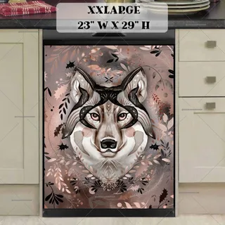 Preview of Beautiful Ethnic Winter Wolf magnet in XX Large size.