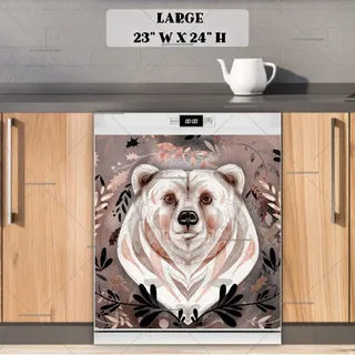 Preview of Beautiful Ethnic Winter Bear magnet in Large size.