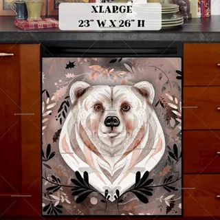 Preview of Beautiful Ethnic Winter Bear magnet in Extra Large size.