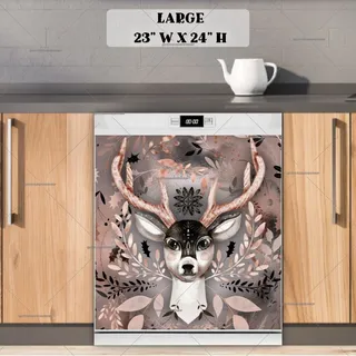 Preview of Beautiful Ethnic Winter Deer magnet in Large size.