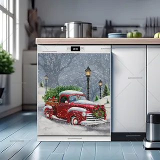 Preview of Red Truck in the Snowfall magnet.