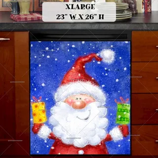 Preview of Adorable Santa with Gifts magnet in Extra Large size.