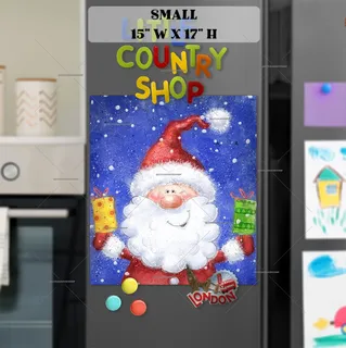 Preview of Adorable Santa with Gifts magnet in Small size.