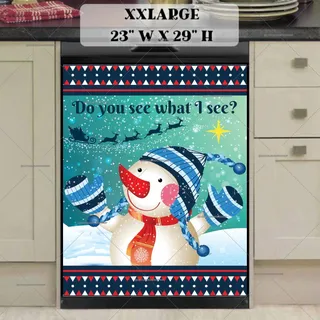 Preview of Cute Snowman Waiting for Santa magnet in XX Large size.