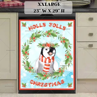 Preview of Holly Jolly Christmas Penguin magnet in XX Large size.