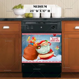 Preview of Santa Stops Here magnet in Medium size.