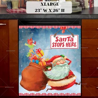 Preview of Santa Stops Here magnet in Extra Large size.