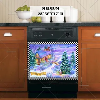 Preview of Cozy Christmas Cottage magnet in Medium size.