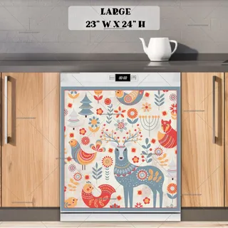 Preview of Scandinavian Folk Art Christmas #2 magnet in Large size.