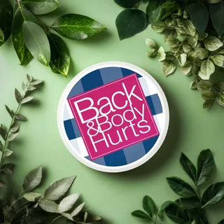 Preview of “Back & Body Hurts” Funny Candle.
