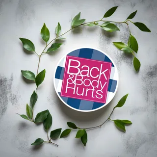 Preview of “Back & Body Hurts” Funny Candle.