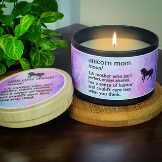 Preview of Unicorn Mom Candle.
