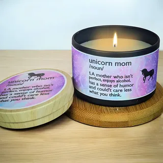Preview of Unicorn Mom Candle.