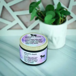 Preview of Unicorn Mom Candle.